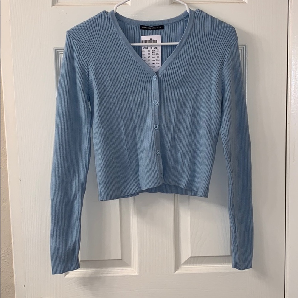 Blue button up cardigan